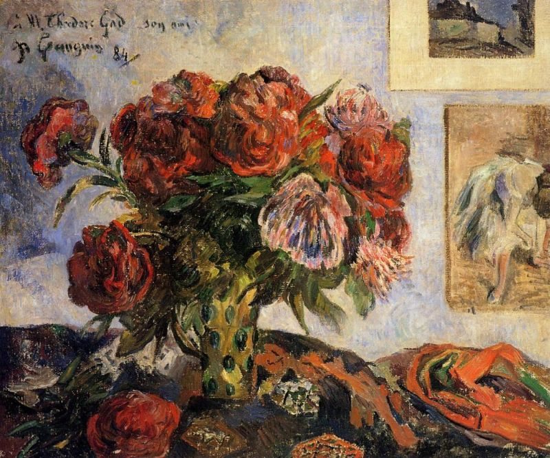 Paul Gauguin Vase of Peonies